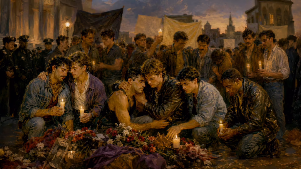 America at 250: How Family History Shapes Personal Identity & Who We Are: Chosen family becomes ancestral witness in this 1980s AIDS crisis protest-memory scene, holding grief as love and turning mourning into resistance.